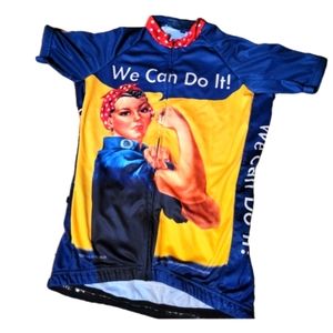 🎁3 for $30 NEW Rosie the Riveter Vintage Zip Up Active Shirt